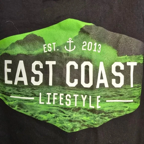 🆕️ NWT - East Coast Lifestyle Black Graphic Tank Top Men's 2XL 2TG Cotton - Picture 4 of 8